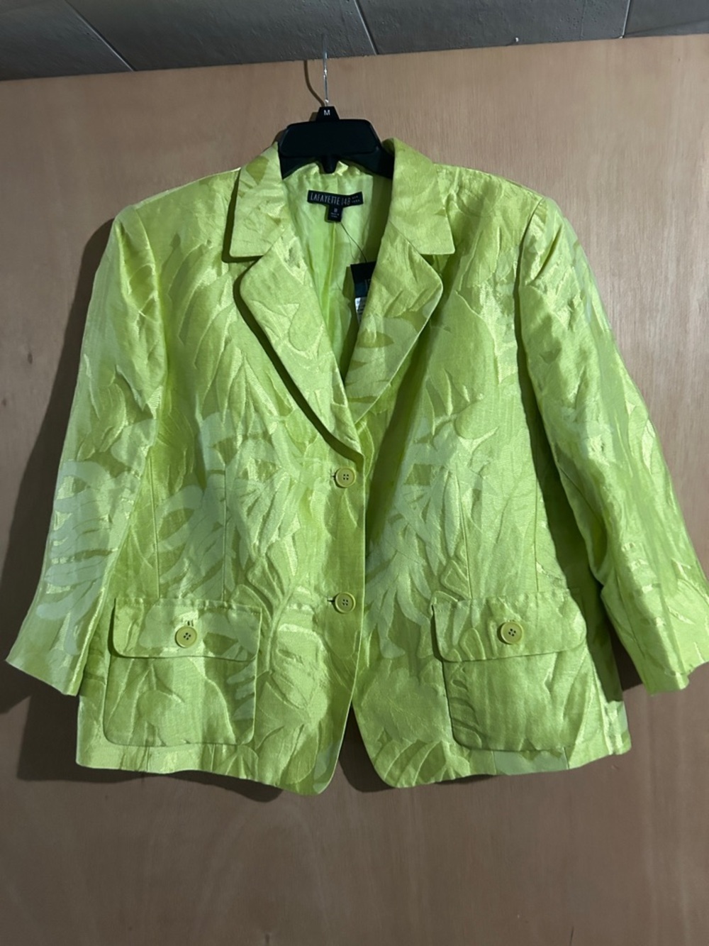 NWT Lafayette 148 New York Lime Textured Jacquard Blazer